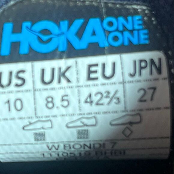 Hoka Women’s One One Bondi 7 Running Sneakers Sz 10 Preowned - Picture 8 of 8